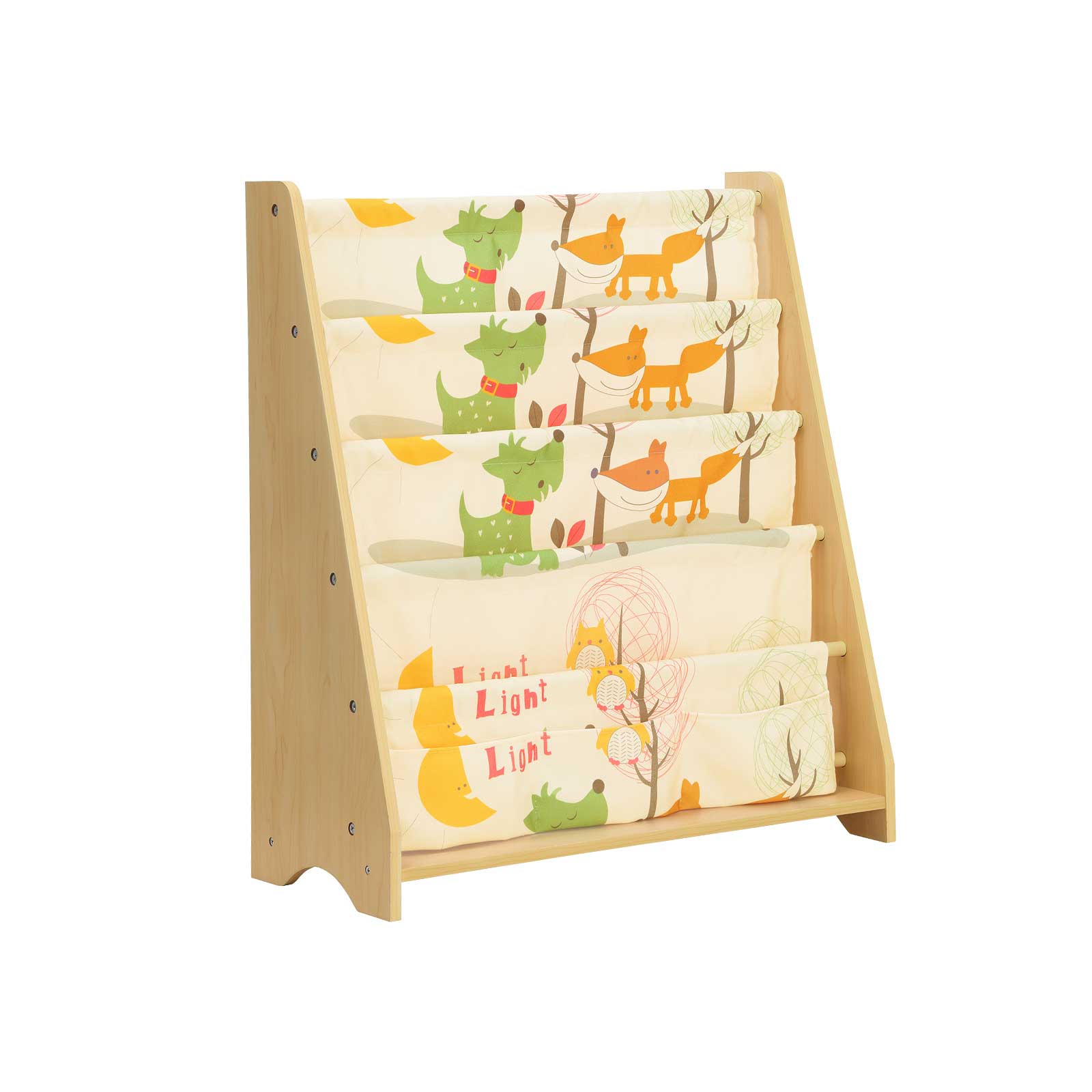 Children's Bookcase – Fabric – Multi-Color – 4-Tier Sling Design for Nursery and Kindergarten