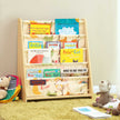 Children's Bookcase – Fabric – Multi-Color – 4-Tier Sling Design for Nursery and Kindergarten