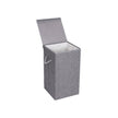 Laundry Hamper – Linenette Fabric – Grey – 85L Capacity with Magnetic Lid and Removable Liner Bag