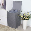 Laundry Hamper – Linenette Fabric – Grey – 85L Capacity with Magnetic Lid and Removable Liner Bag