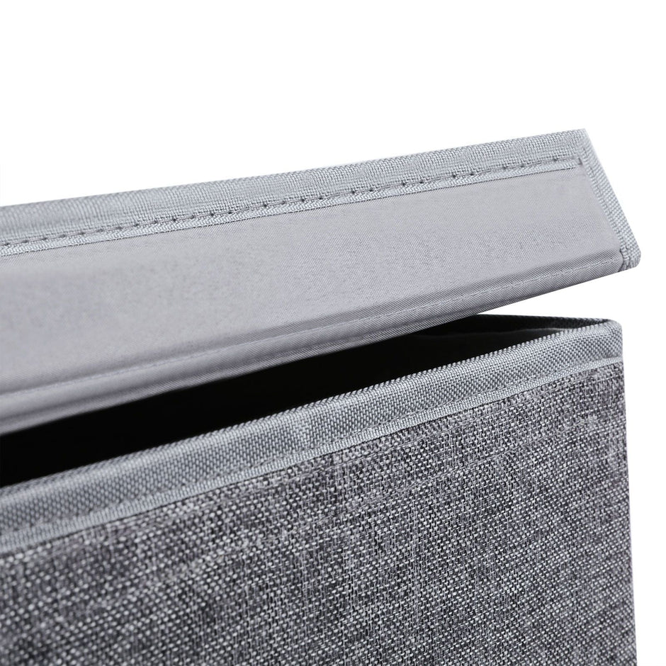 Laundry Hamper – Linenette Fabric – Grey – 85L Capacity with Magnetic Lid and Removable Liner Bag