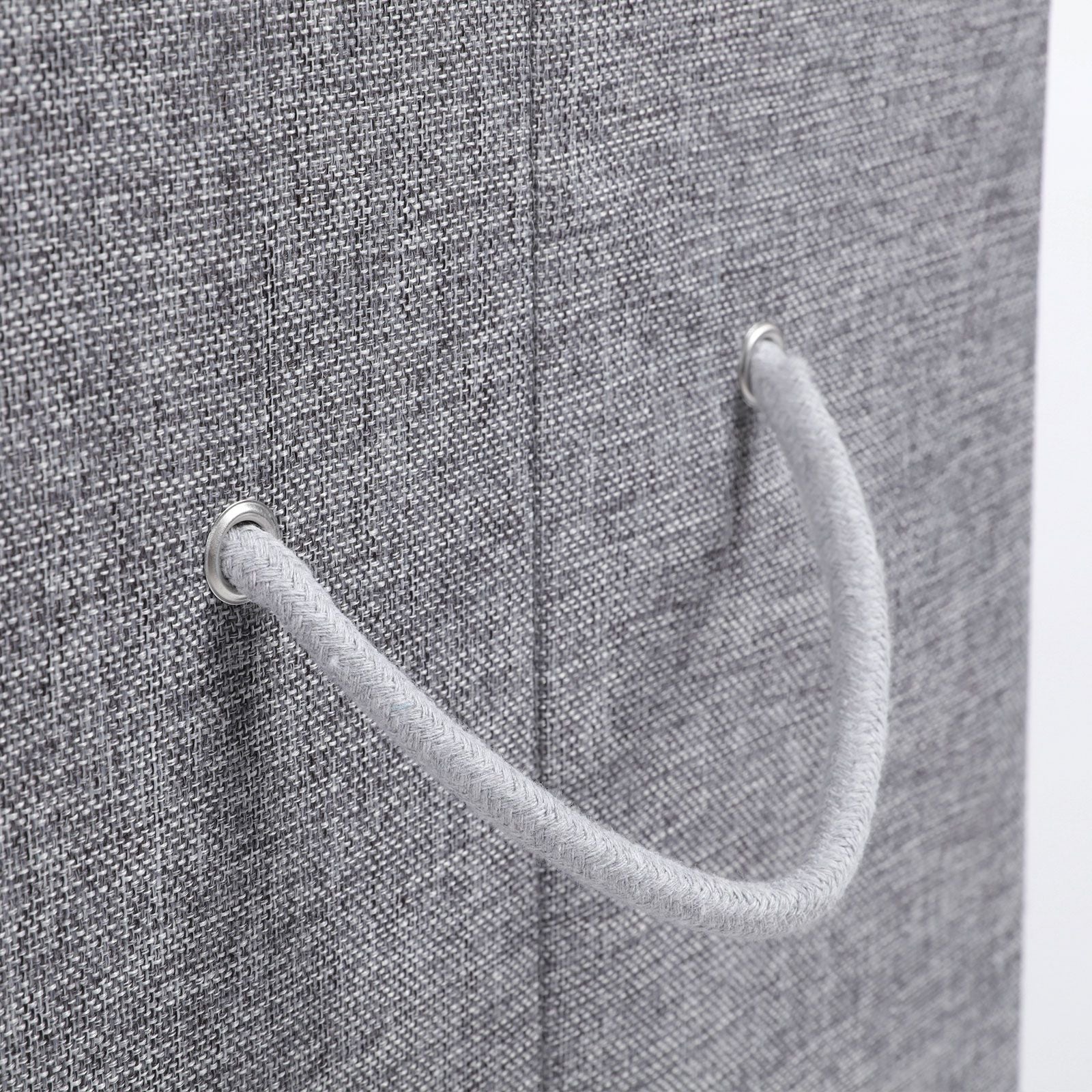 Laundry Hamper – Linenette Fabric – Grey – 85L Capacity with Magnetic Lid and Removable Liner Bag