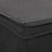 Fabric Storage Boxes – Fabric – Beige – Set of 3 with Lids and Label Holders, Foldable Design