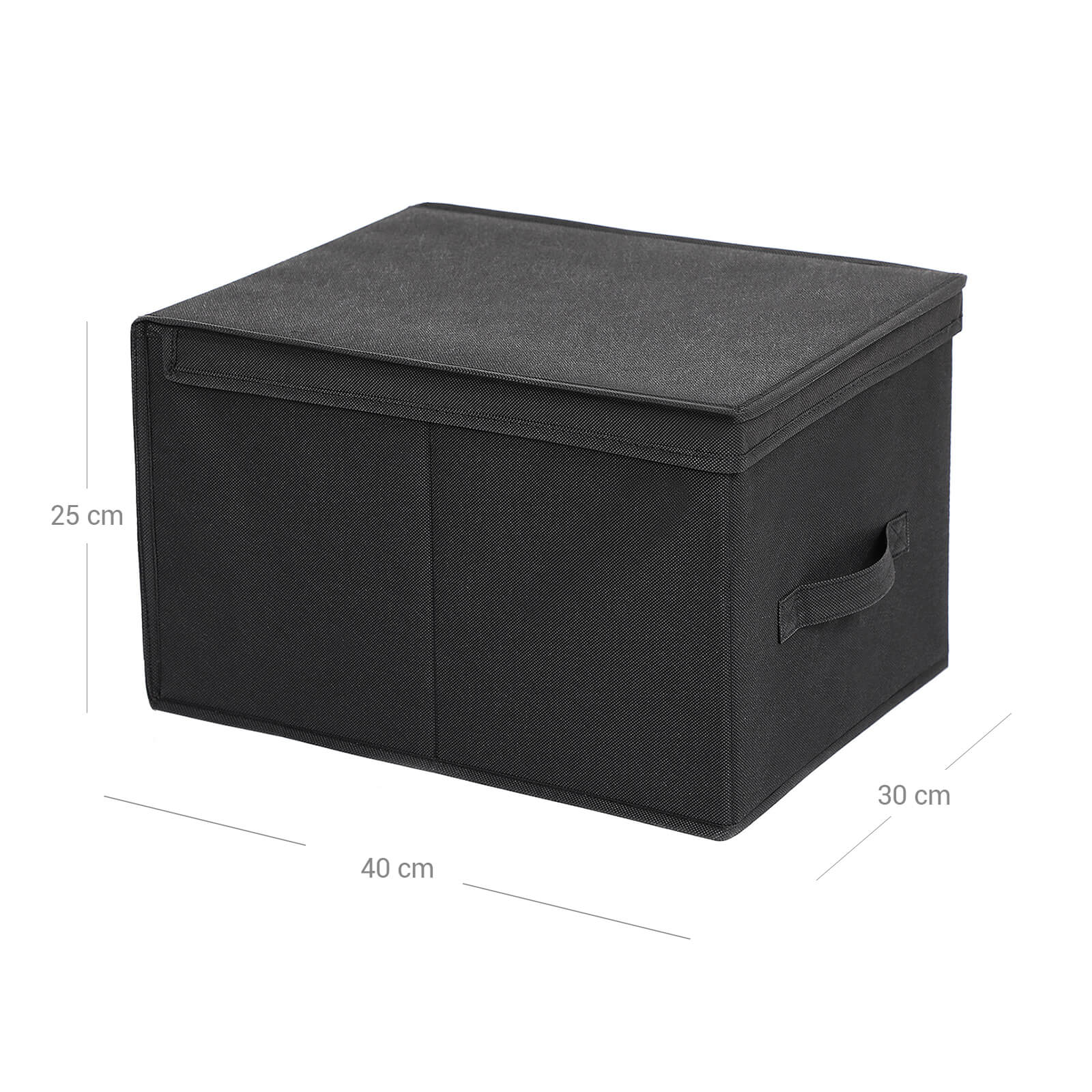 Fabric Storage Boxes – Fabric – Beige – Set of 3 with Lids and Label Holders, Foldable Design