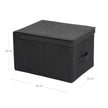 Fabric Storage Boxes – Fabric – Beige – Set of 3 with Lids and Label Holders, Foldable Design