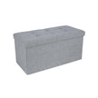 Fabric Storage Ottoman – Linen Fabric – Light Grey – Versatile Folding Toy Box