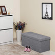 Fabric Storage Ottoman – Linen Fabric – Light Grey – Versatile Folding Toy Box