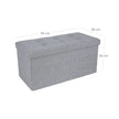 Fabric Storage Ottoman – Linen Fabric – Light Grey – Versatile Folding Toy Box
