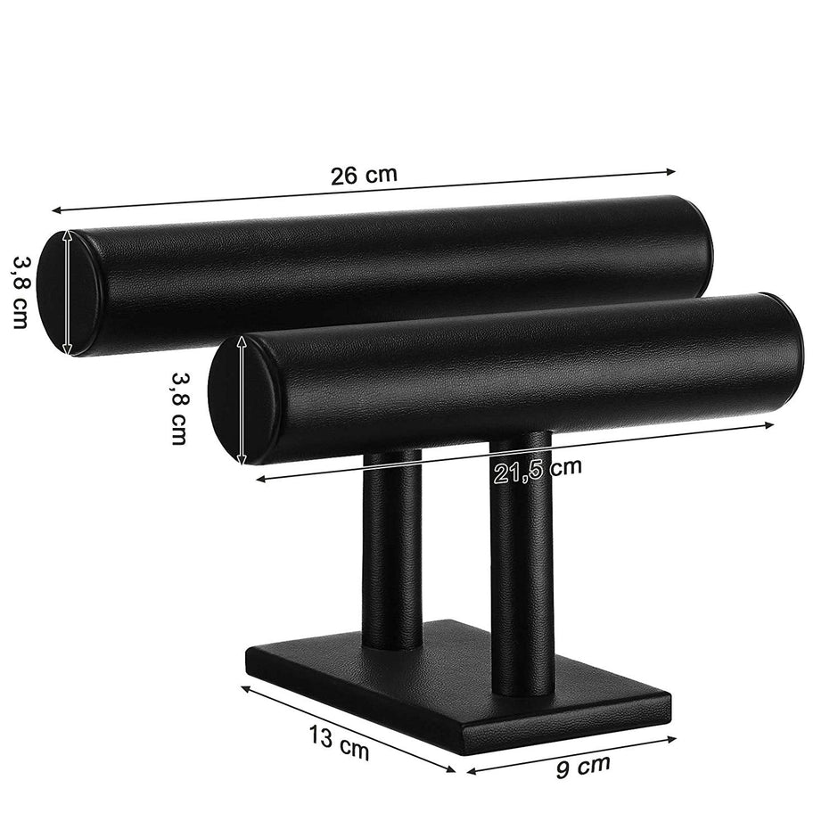 Jewellery Stand – Faux Leather – Black – Multi-functional Watch and Bracelet Holder
