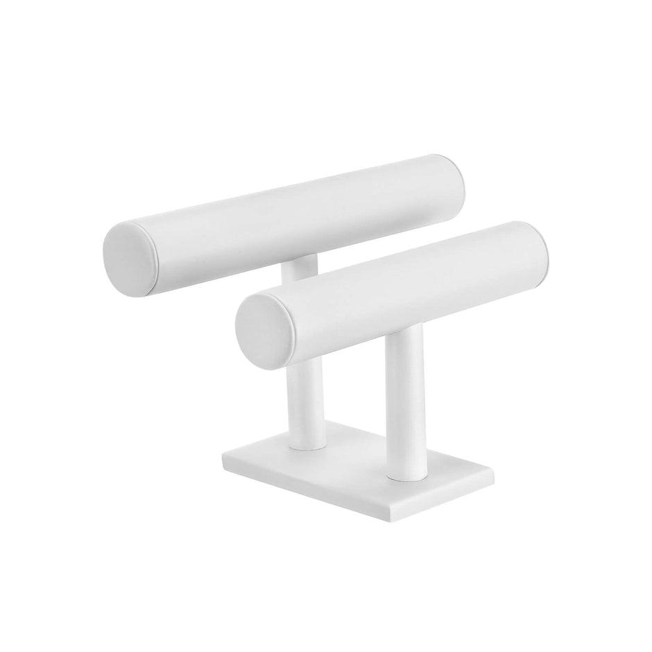 Jewellery Stand – Faux Leather – White – Multi-Functional Holder for Earrings, Necklaces, and Bracelets