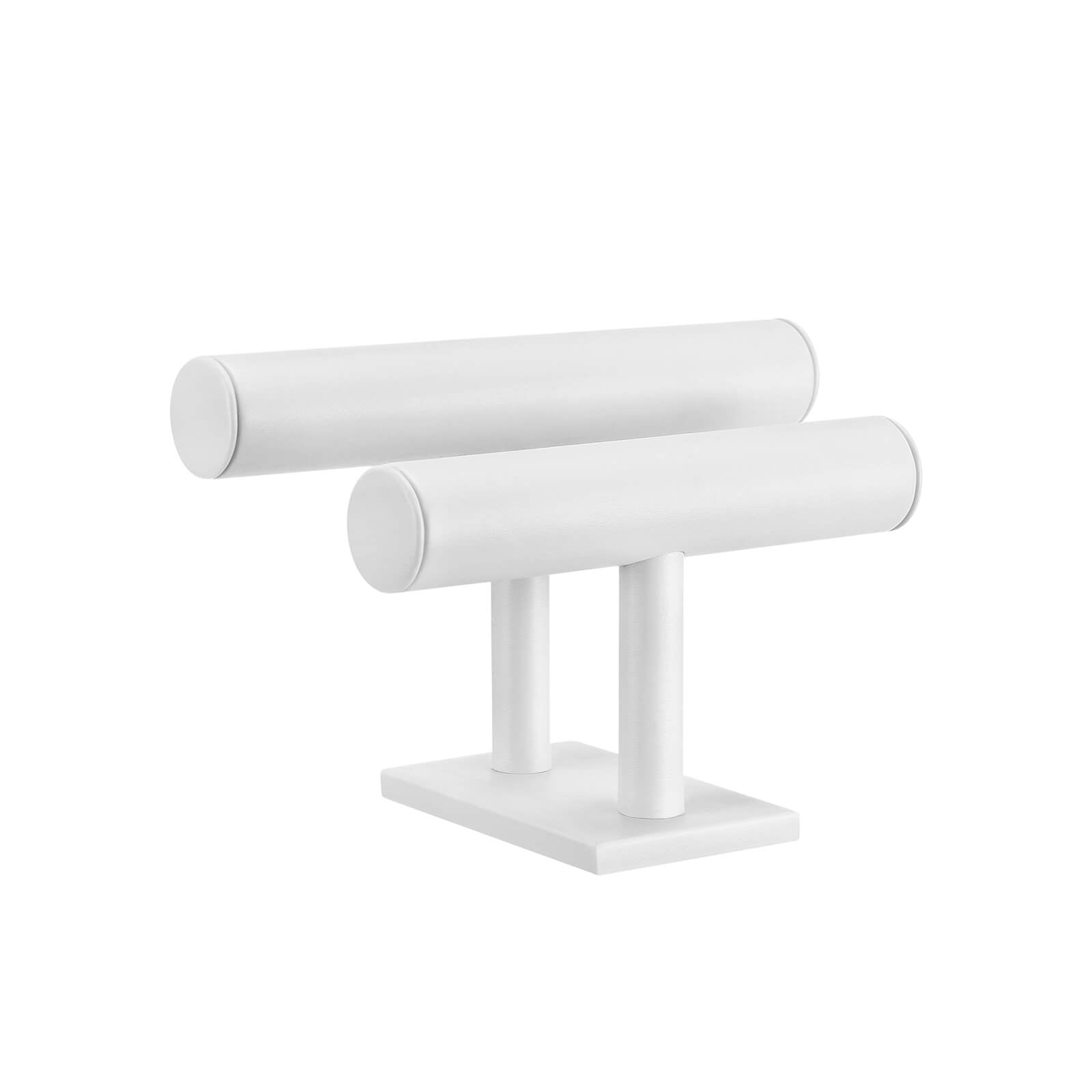 Jewellery Stand – Faux Leather – White – Multi-Functional Holder for Earrings, Necklaces, and Bracelets