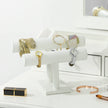 Jewellery Stand – Faux Leather – White – Multi-Functional Holder for Earrings, Necklaces, and Bracelets