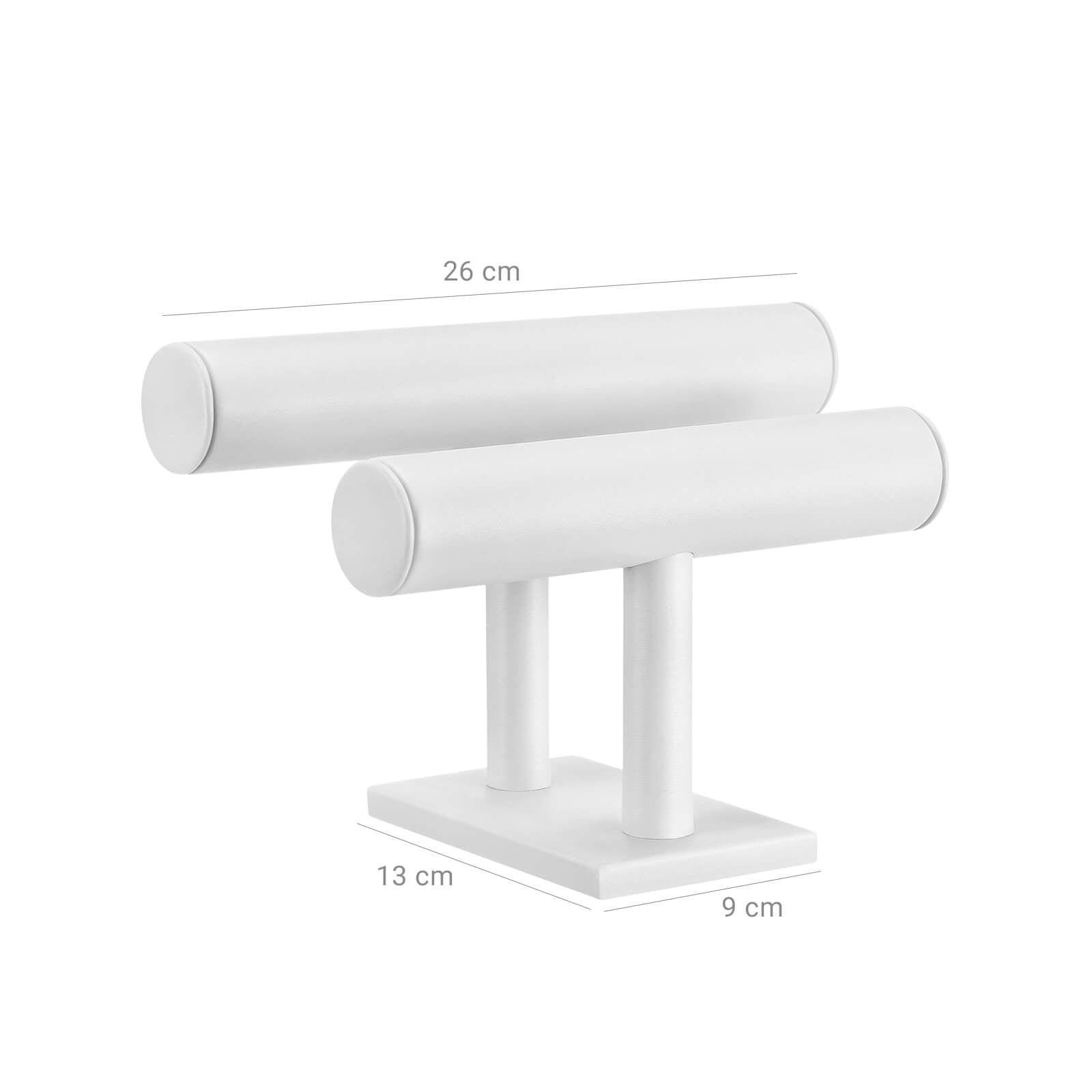 Jewellery Stand – Faux Leather – White – Multi-Functional Holder for Earrings, Necklaces, and Bracelets