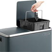 Fingerprint Proof Recycling Bin – Plastic – White – Double Compartment with Soft-Close Lids and Pedals