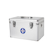 First Aid Medicine Case – ABS – Silver – Portable with Carry Handle and Strap