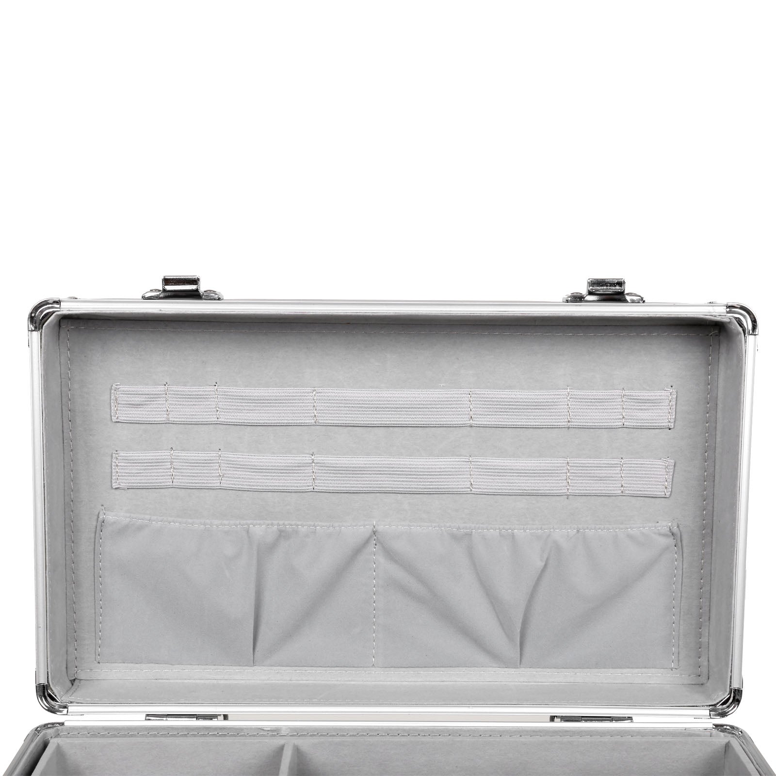 First Aid Medicine Case – ABS – Silver – Portable with Carry Handle and Strap