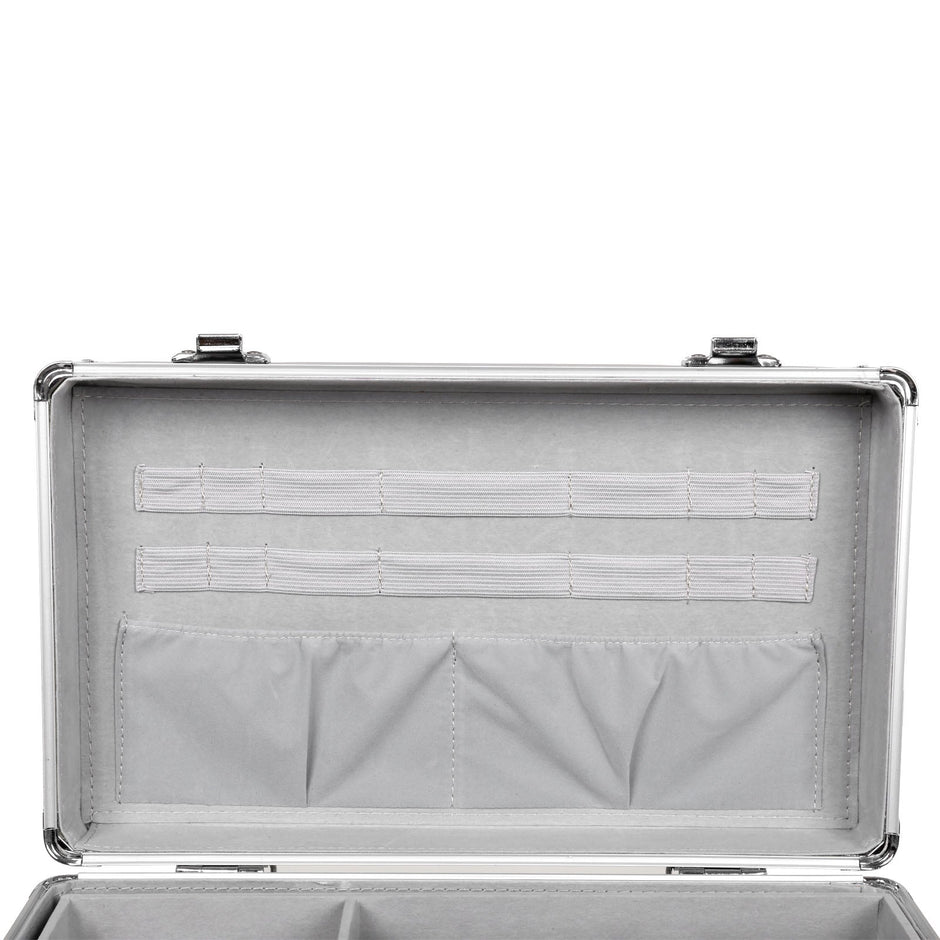 First Aid Medicine Case – ABS – Silver – Portable with Carry Handle and Strap