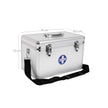 First Aid Medicine Case – ABS – Silver – Portable with Carry Handle and Strap