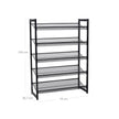 Shoe Rack – Metal Mesh – Cool Grey – 5-Tier Stackable Design for 15 to 20 Pairs