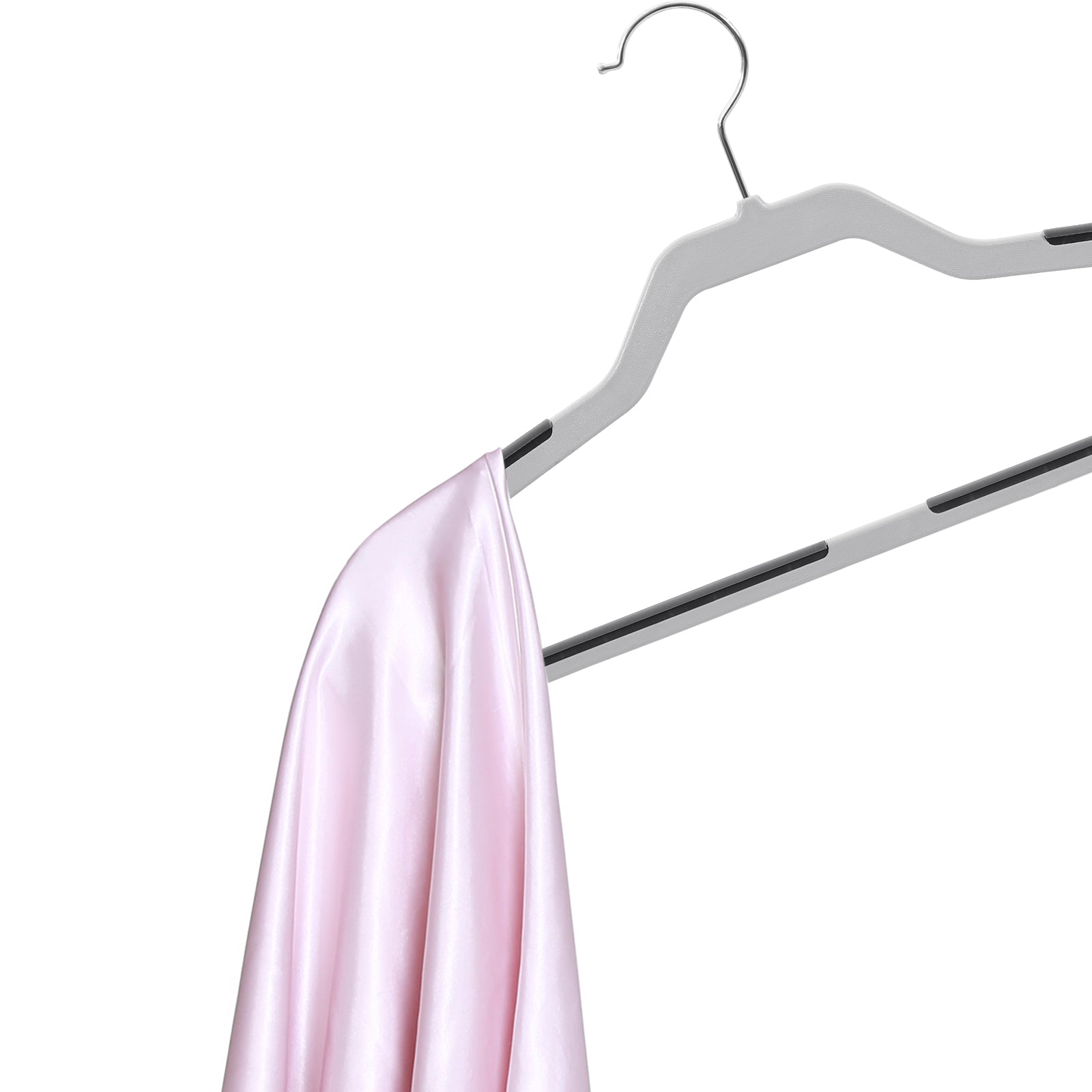 Suit Hangers – Plastic – Grey – Flat-Head Design with 360° Swivel Hook and Non-Slip Protection, Heavy Duty, 20 Pack