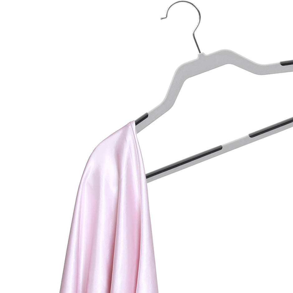 Suit Hangers – Plastic – Grey – Flat-Head Design with 360° Swivel Hook and Non-Slip Protection, Heavy Duty, 20 Pack