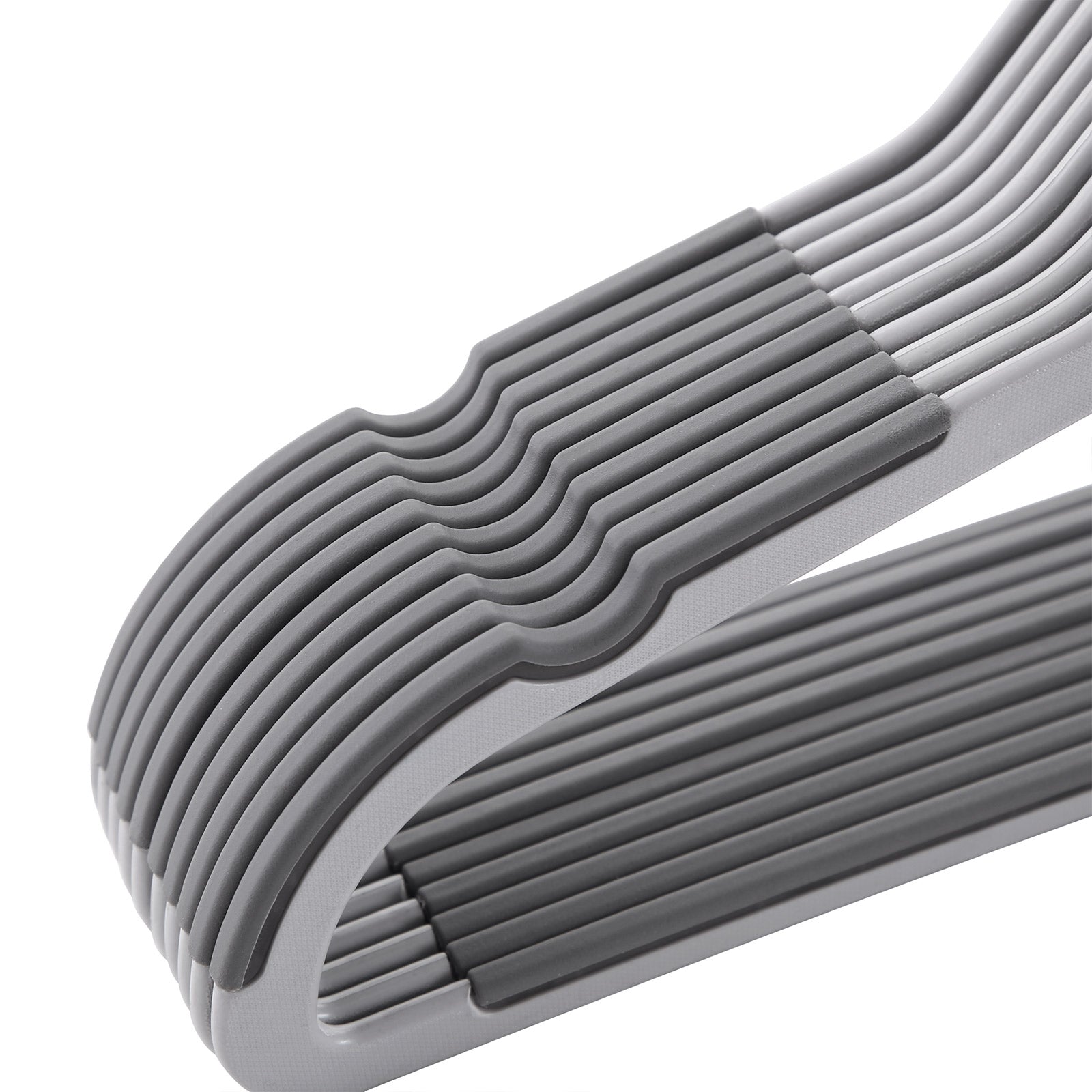 Suit Hangers – Plastic – Grey – Flat-Head Design with 360° Swivel Hook and Non-Slip Protection, Heavy Duty, 20 Pack