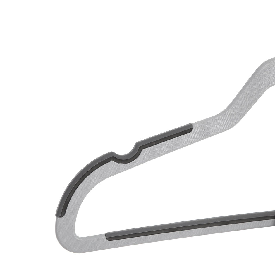 Suit Hangers – Plastic – Grey – Flat-Head Design with 360° Swivel Hook and Non-Slip Protection, Heavy Duty, 20 Pack