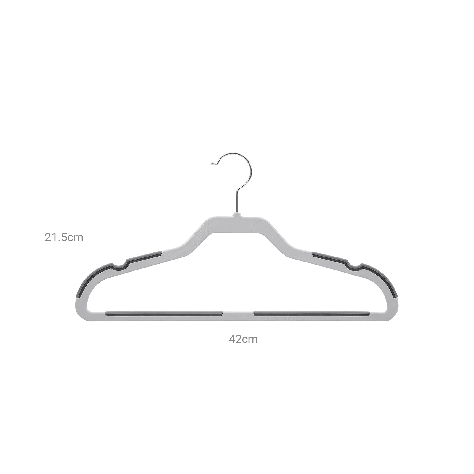 Suit Hangers – Plastic – Grey – Flat-Head Design with 360° Swivel Hook and Non-Slip Protection, Heavy Duty, 20 Pack