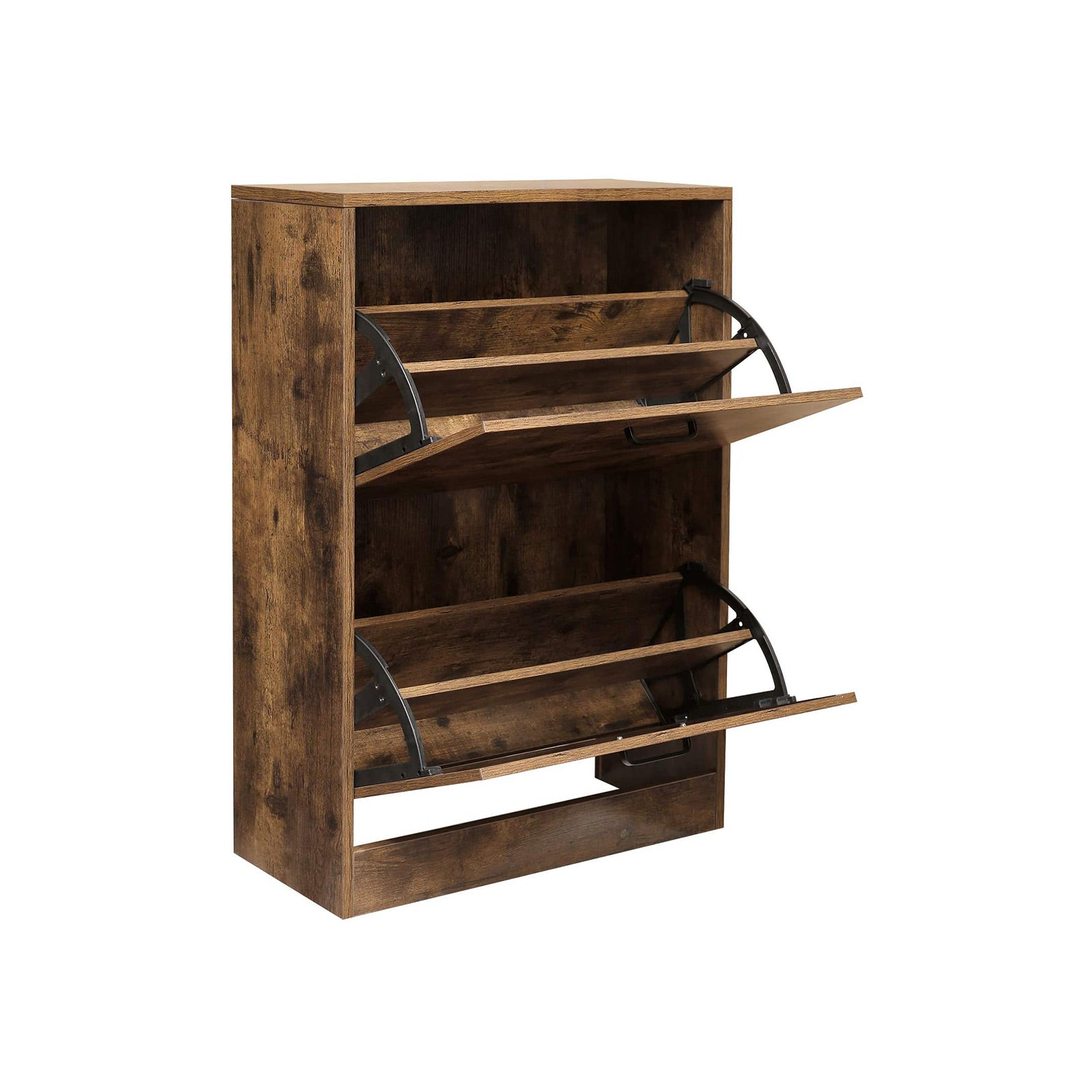 Shoe Cabinet – Engineered Wood – White – 2 Flip Doors for Boot and Heel Storage