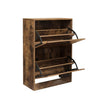Shoe Cabinet – Engineered Wood – White – 2 Flip Doors for Boot and Heel Storage