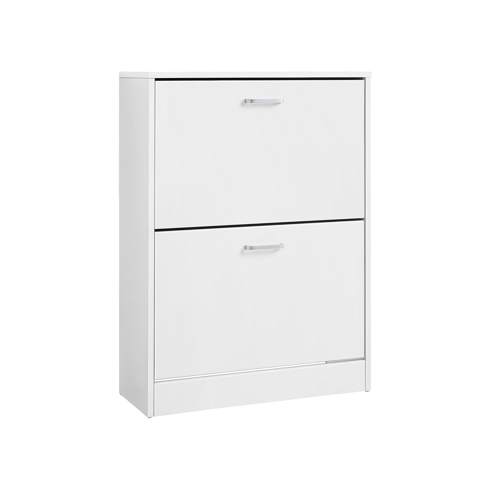 Shoe Cabinet – Engineered Wood – White – 2 Flip Doors for Boot and Heel Storage