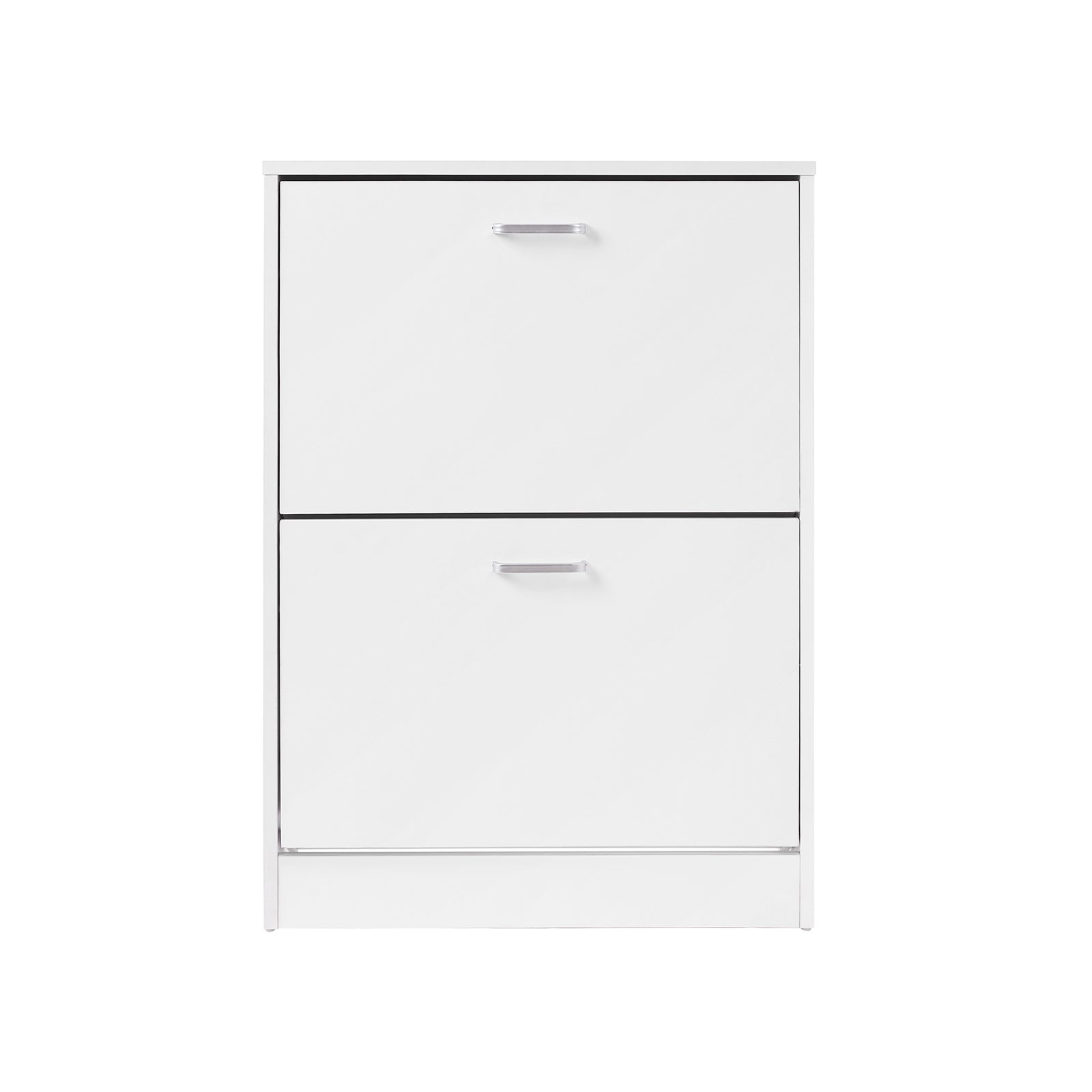 Shoe Cabinet – Engineered Wood – White – 2 Flip Doors for Boot and Heel Storage
