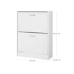 Shoe Cabinet – Engineered Wood – White – 2 Flip Doors for Boot and Heel Storage