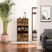 Shoe Cabinet – Wood – Rustic Brown – 3-Tier with Flip Doors