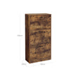 Shoe Cabinet – Wood – Rustic Brown – 3-Tier with Flip Doors