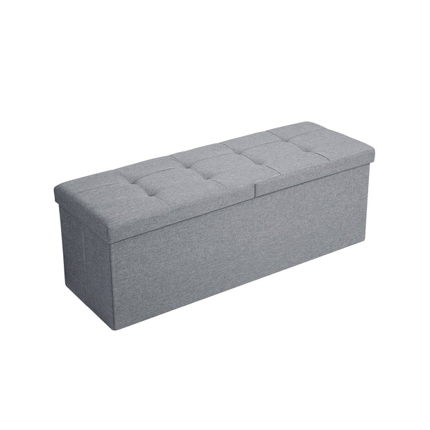 Storage Ottoman – Fabric – Light Grey – 120L Capacity, Flipping Lid