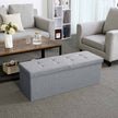 Storage Ottoman – Fabric – Light Grey – 120L Capacity, Flipping Lid