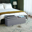 Storage Ottoman – Fabric – Light Grey – 120L Capacity, Flipping Lid