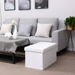 Ottoman Bench – PU Leather and Foam – Black – Folding with Storage Space