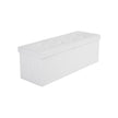 Folding Storage Ottoman Bench – Fabric – White – Foldable with High Load Capacity