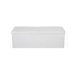 Folding Storage Ottoman Bench – Fabric – White – Foldable with High Load Capacity