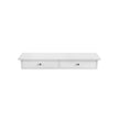 Floating Wall Shelf – MDF – White – Dual Drawer Storage