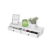 Floating Wall Shelf – MDF – White – Dual Drawer Storage