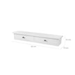 Floating Wall Shelf – MDF – White – Dual Drawer Storage