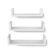 Floating Wall Shelves – MDF – Black – Modern High Gloss Finish with Invisible Mounting