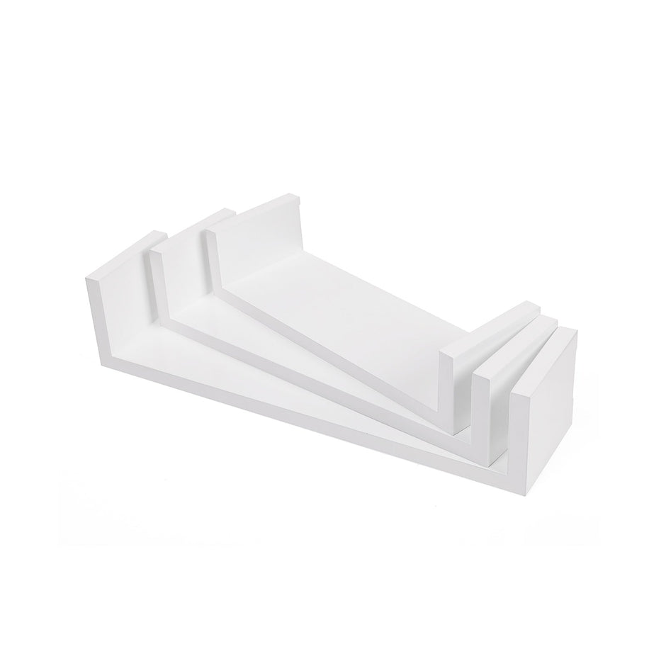 Floating Wall Shelves – MDF – Black – Modern High Gloss Finish with Invisible Mounting