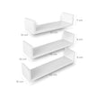 Floating Wall Shelves – MDF – Black – Modern High Gloss Finish with Invisible Mounting