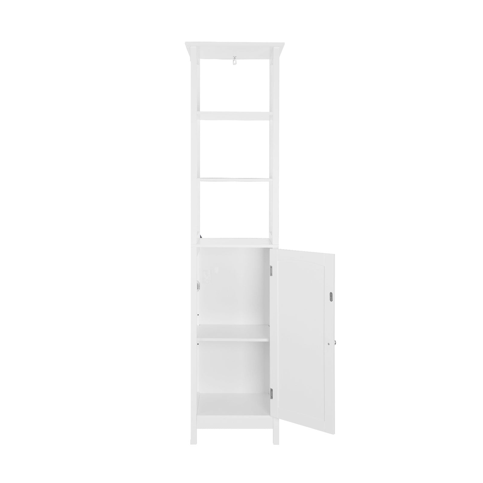 Multifunctional Tall Cabinet – Wood – White – 3-Tier Storage for Bathroom