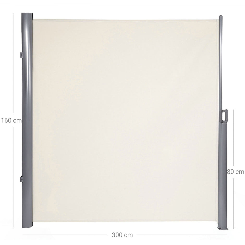 Side Awning – Fabric – Smoky Grey – TÜV SÜD GS Certified, Privacy Protection, Sun Shade, 160 x 300 cm