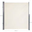 Side Awning – Fabric – Smoky Grey – TÜV SÜD GS Certified, Privacy Protection, Sun Shade, 160 x 300 cm